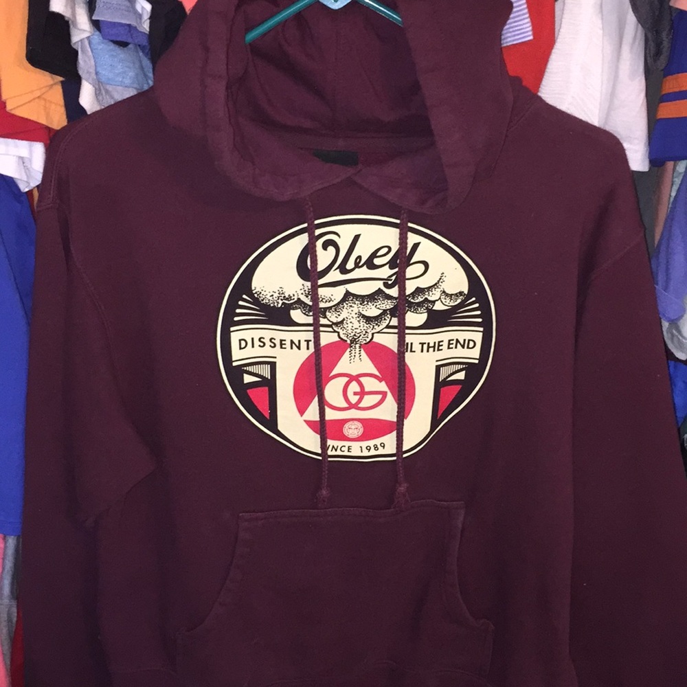 Obey maroon hoodie